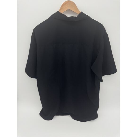 Y2K Men’s Silver Point Barb Wire Button Up Shirt L Pool Bowling Shirt - Picture 2 of 5